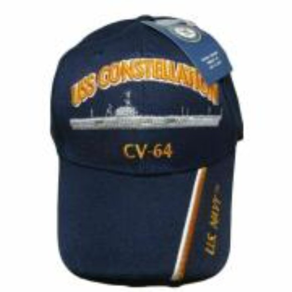 US Navy Hat USS Constellation CV-64 Battleship Blue Embroidered Cap - Picture 3 of 6
